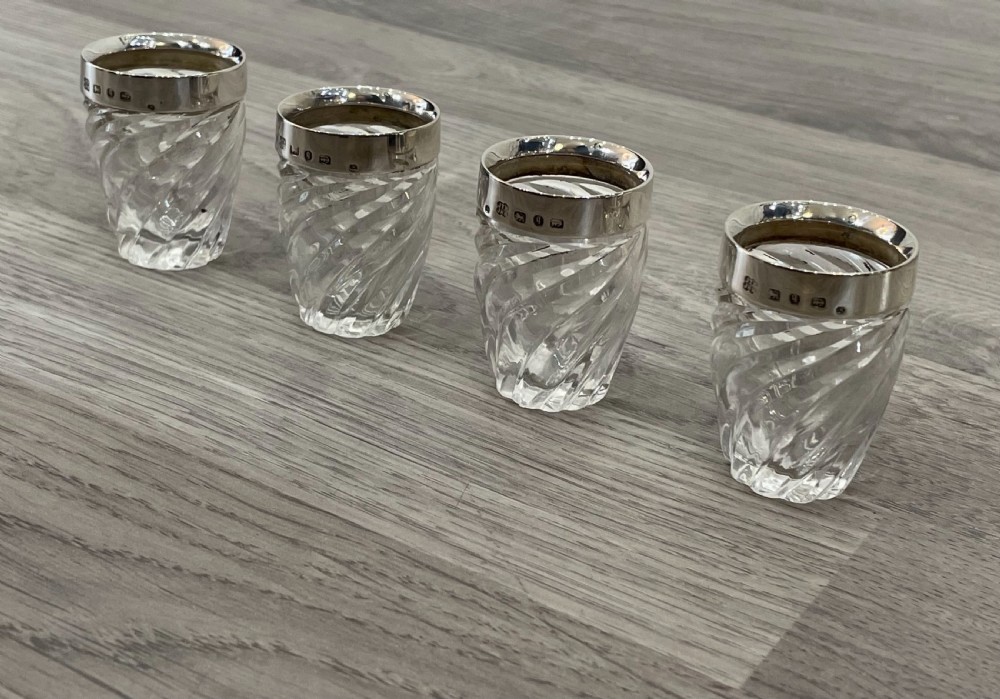 Victorian Silver Mounted Tot Spirit Glasses View X