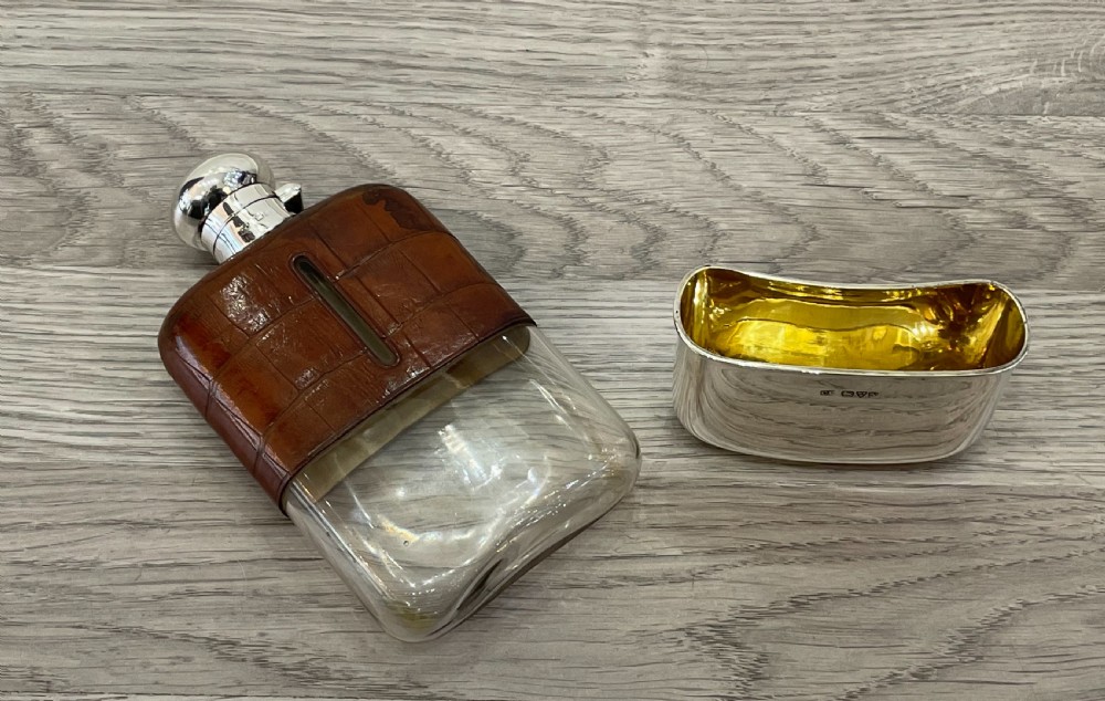 George V Silver Hip Flask, Chester 1913 View IX
