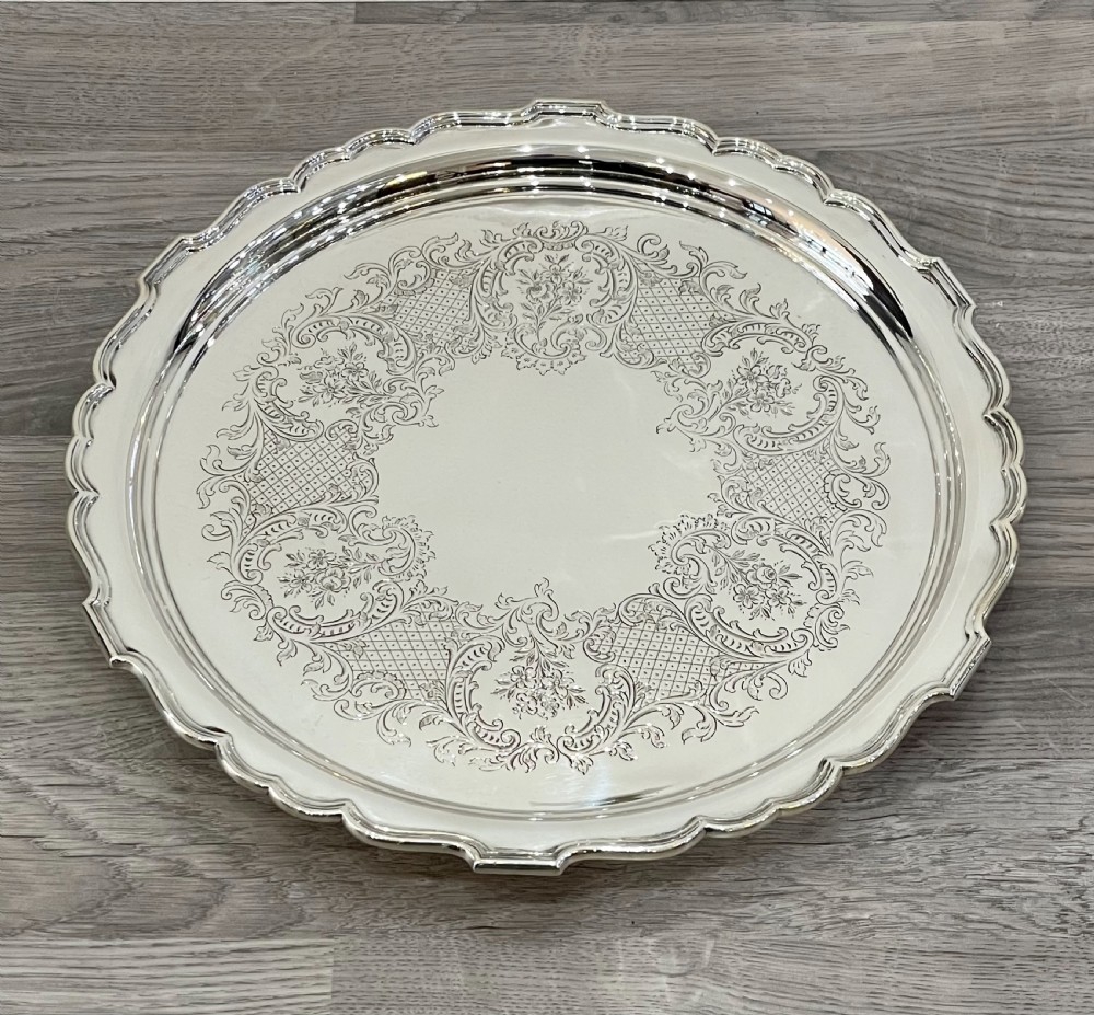 Quality Edwardian Solid Silver Drinks Tray
