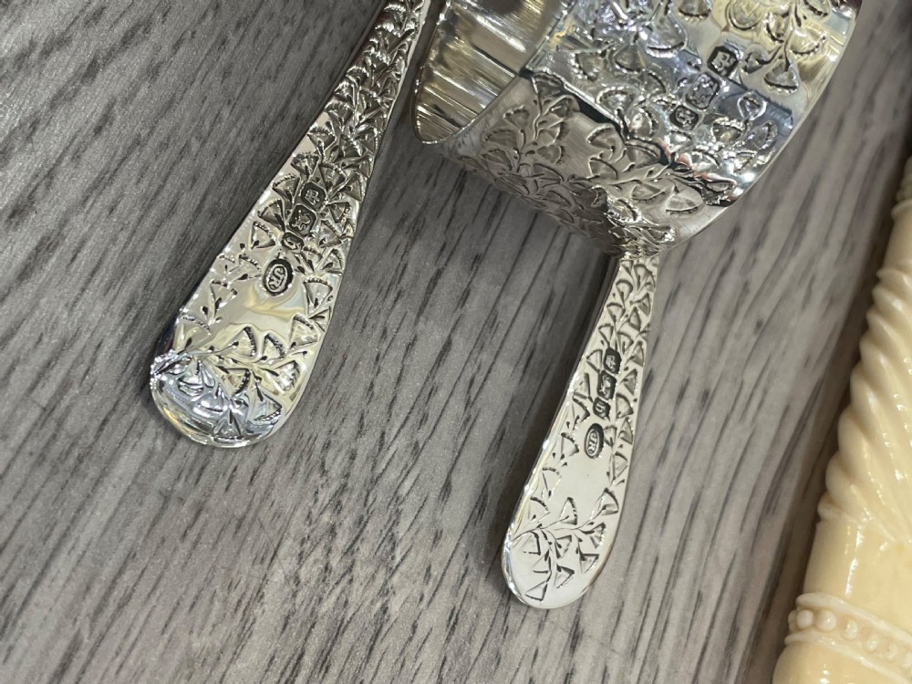 Victorian Four Piece Solid Silver Christening Set, 1900 View IX