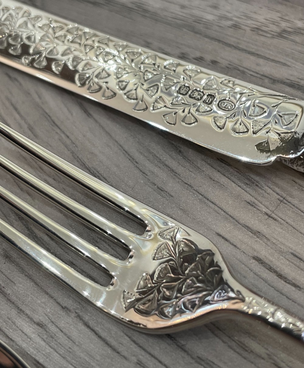 Victorian Four Piece Solid Silver Christening Set, 1900 View XI