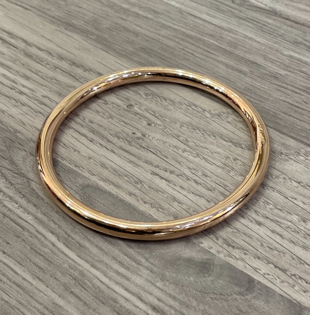 9ct Rose Gold Bangle, hallmarked Birmingham 1945