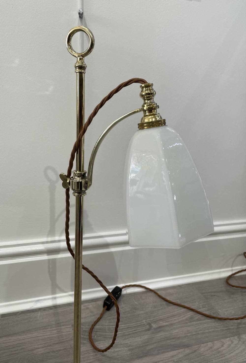 Edwardian Brass Desk Students Lamp View VII