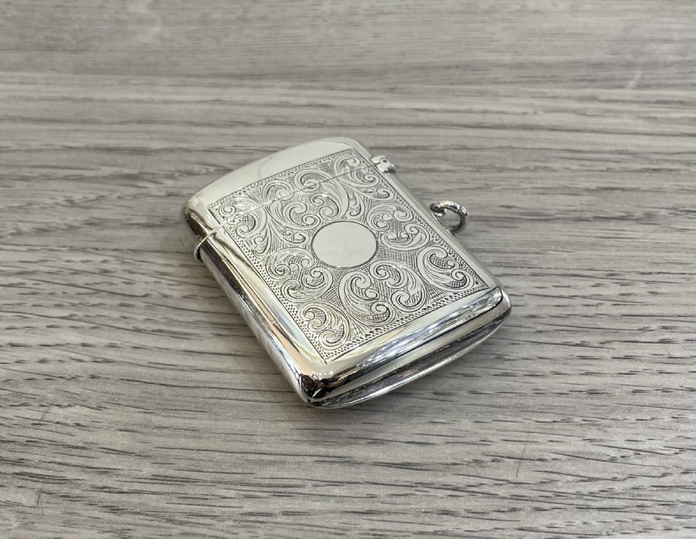 Very Large George V Solid Silver Vesta Case