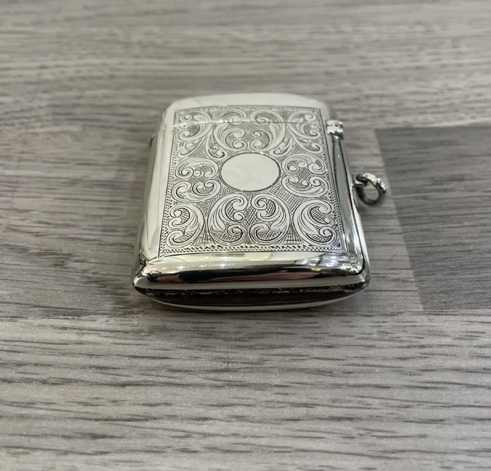 Very Large George V Solid Silver Vesta Case View IV