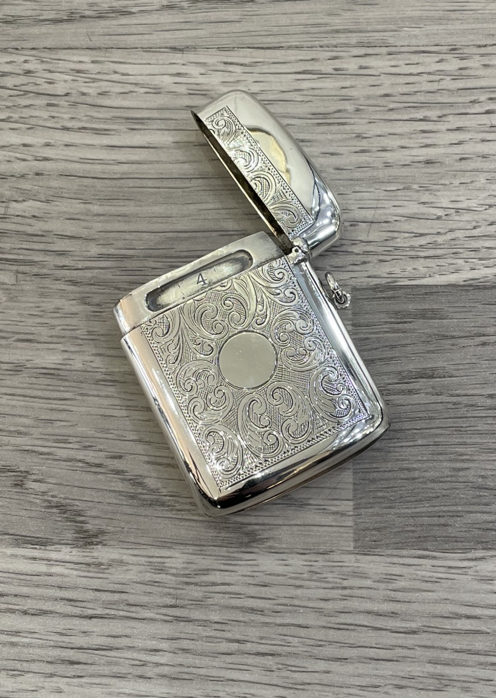 Very Large George V Solid Silver Vesta Case View V