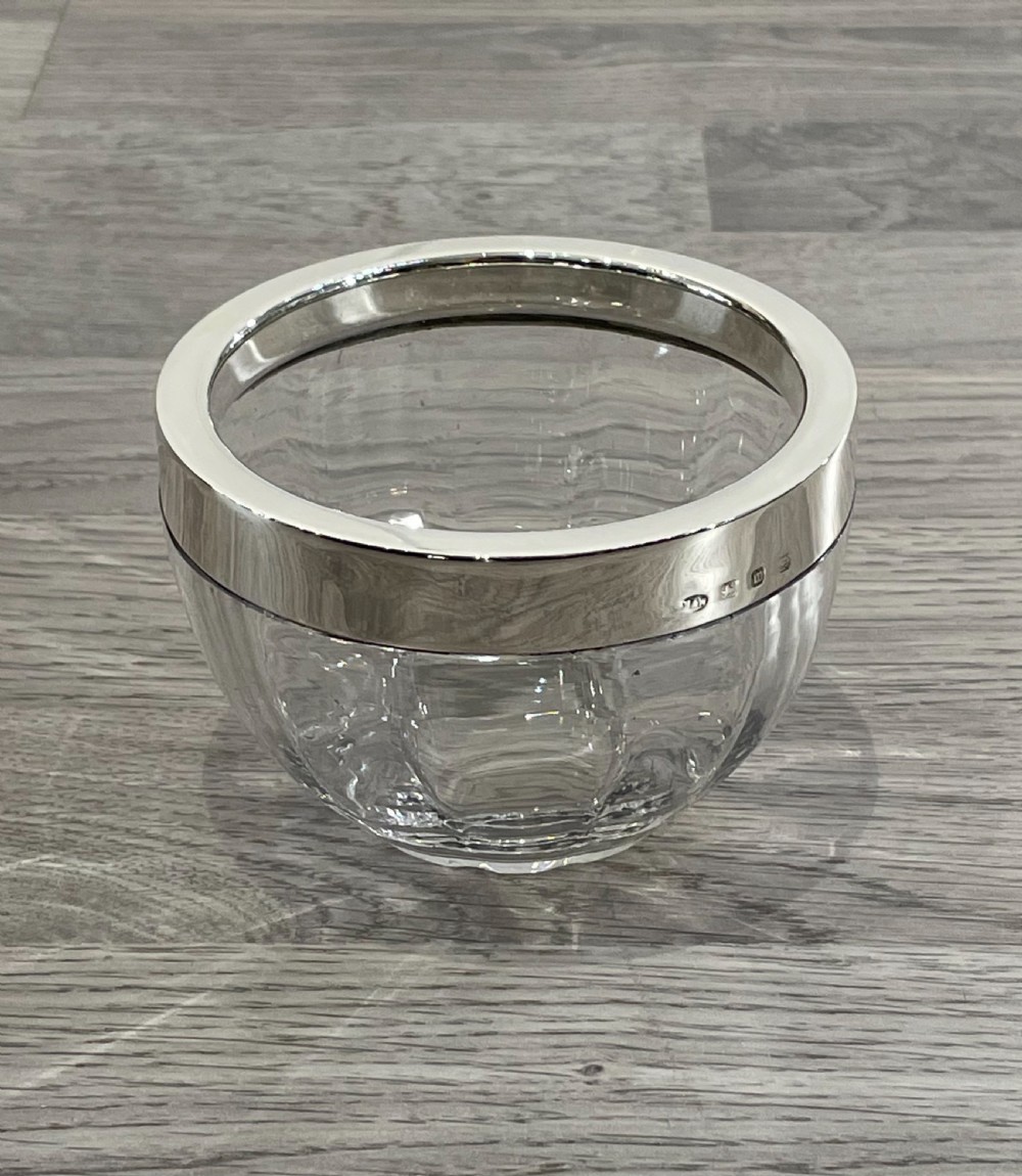 Good Victorian Silver Mounted Glass Bowl, hallmarked Birmingham 1896.  View III
