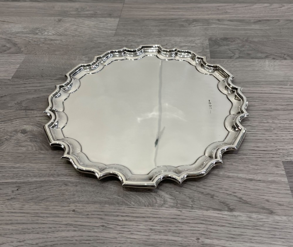 George VI Solid Silver Salver Tray View IV