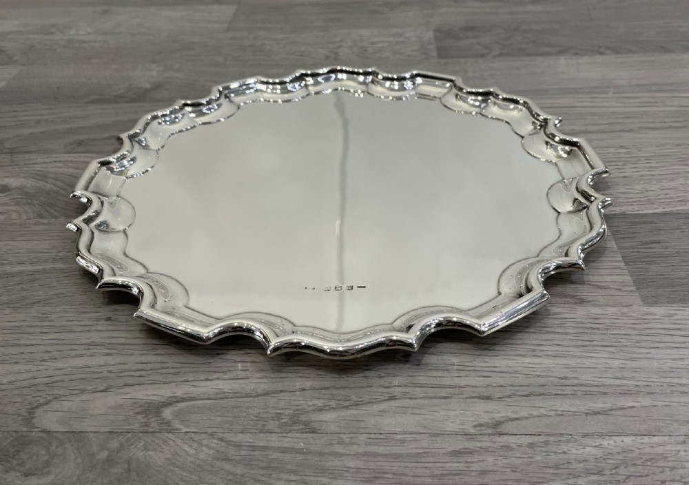 George VI Solid Silver Salver Tray View V