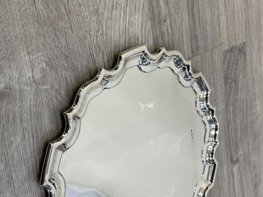 George VI Solid Silver Salver Tray View VI