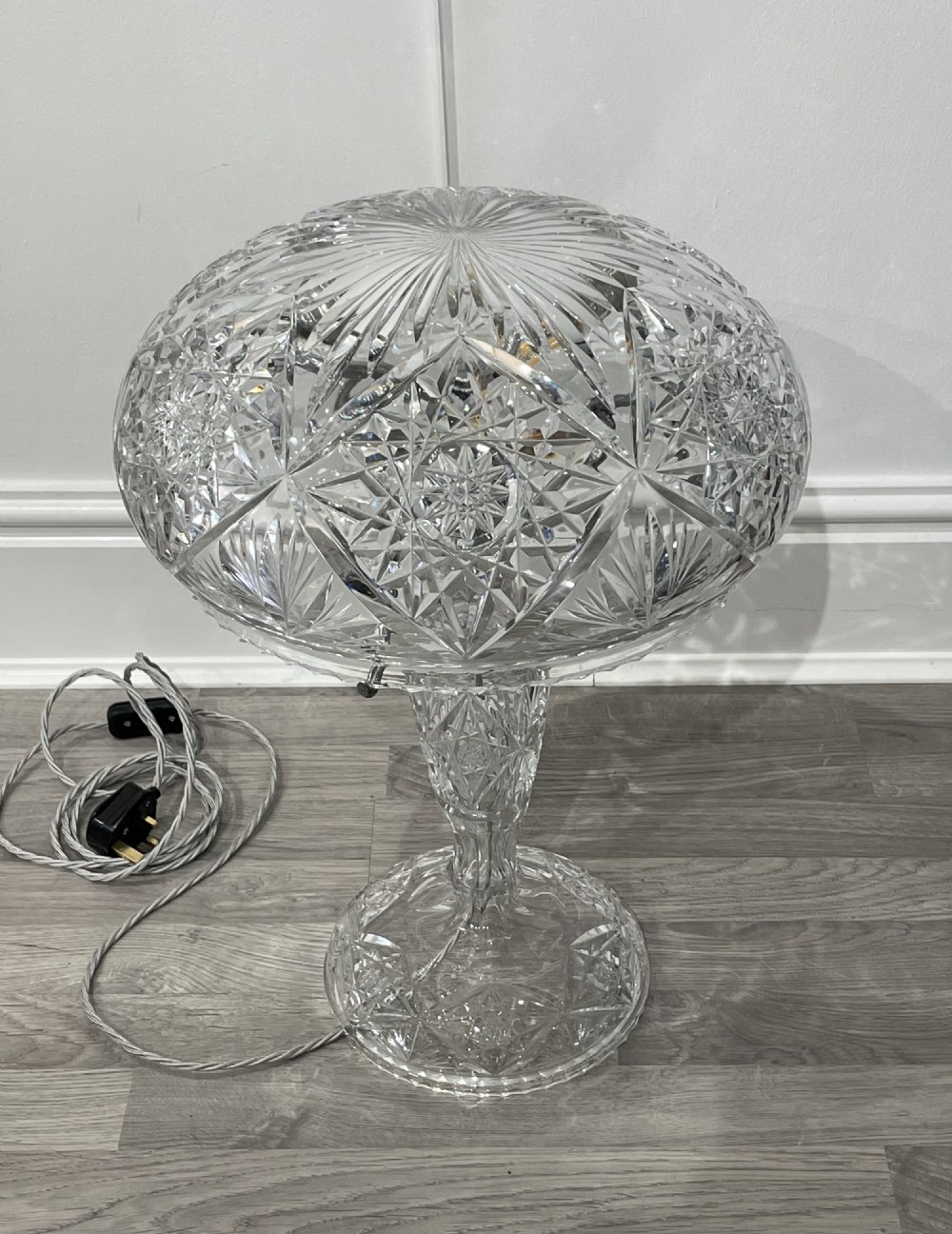 Impressive Twin Bulb Crystal Mushroom Table Lamp View III