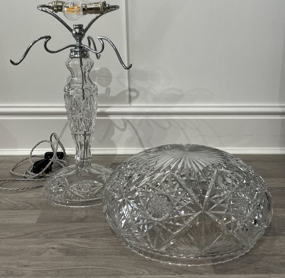 Impressive Twin Bulb Crystal Mushroom Table Lamp View VII