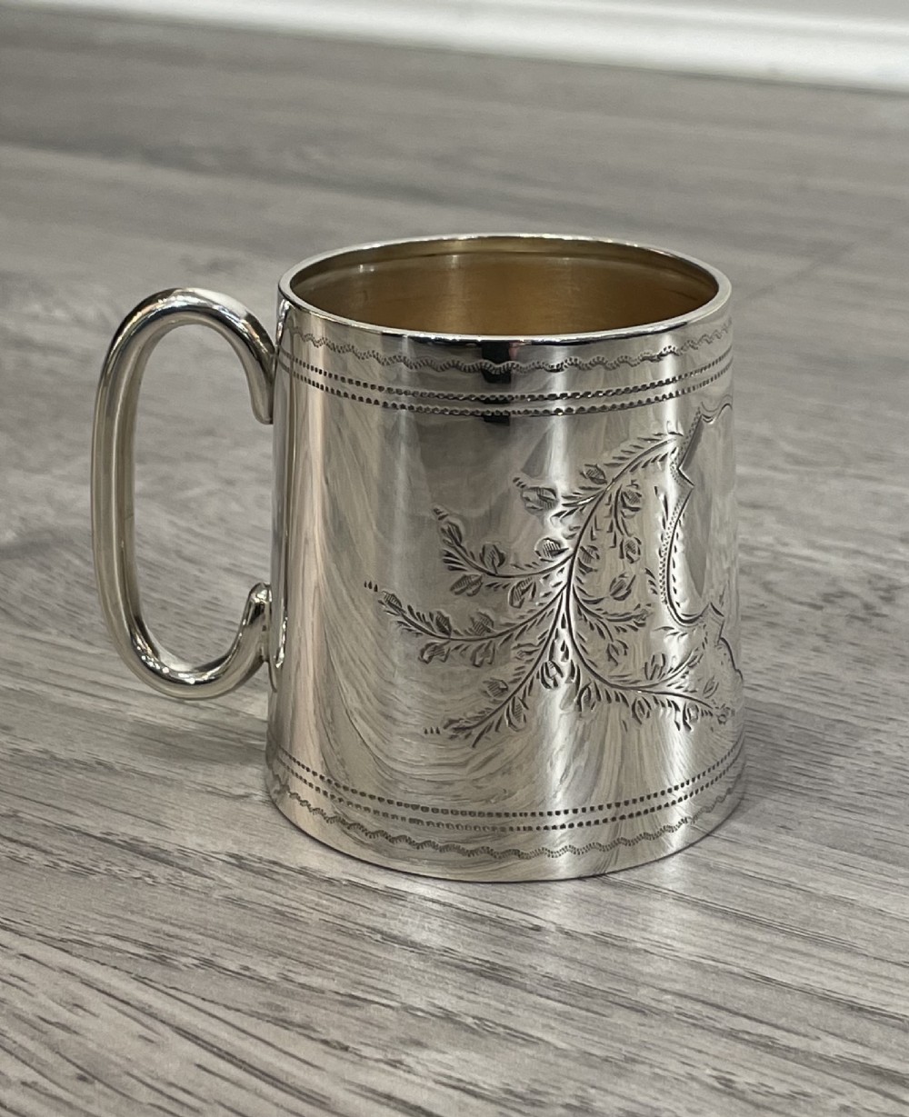 Pretty Solid Silver Christening Mug View III