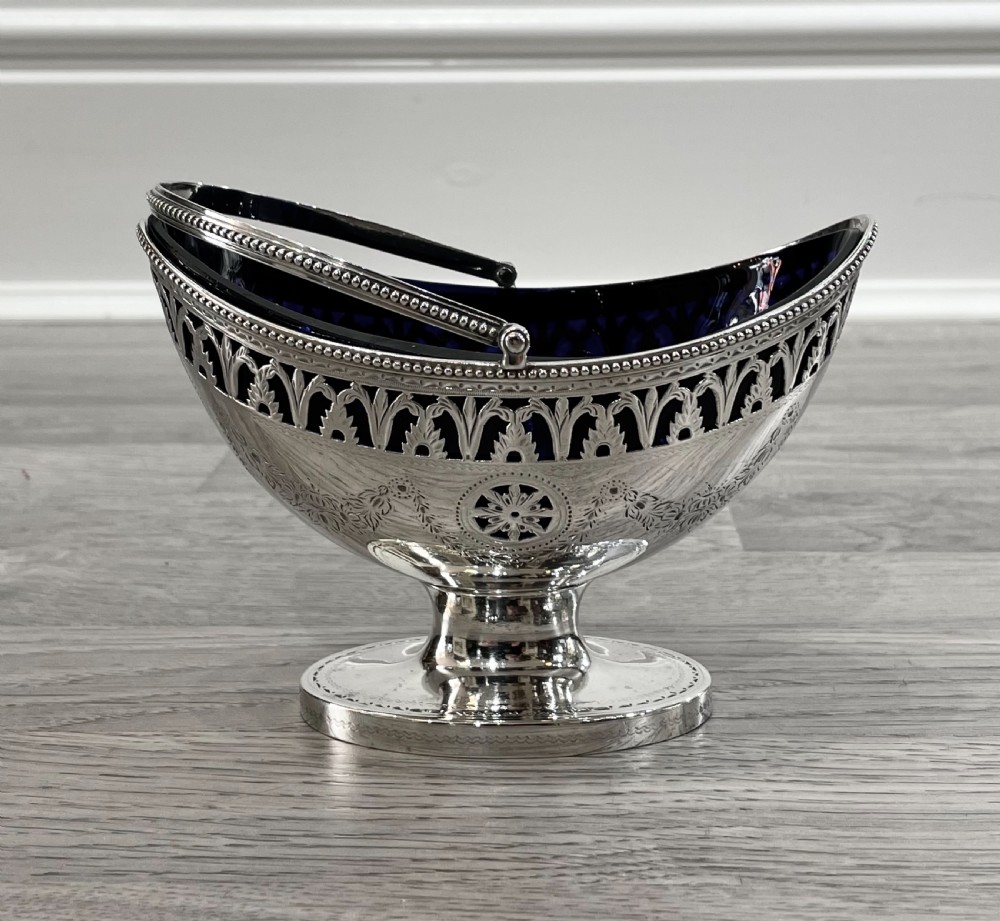 George III Solid Silver Sugar Basket, 1785