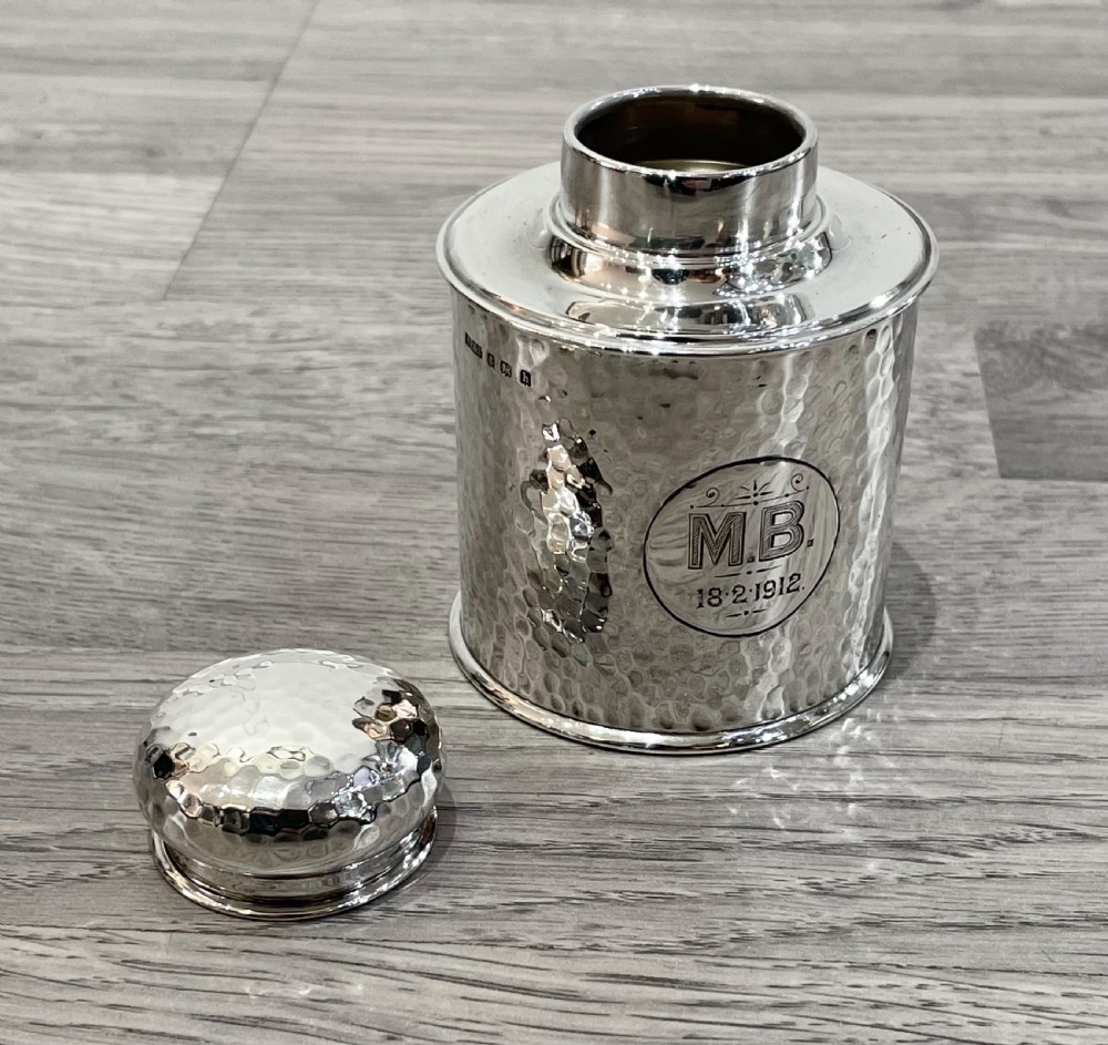 Quality Edwardian Solid Silver Tea Caddy View III
