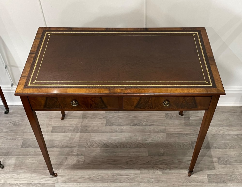 Antique Edwardian Burr Walnut Writing Table View II