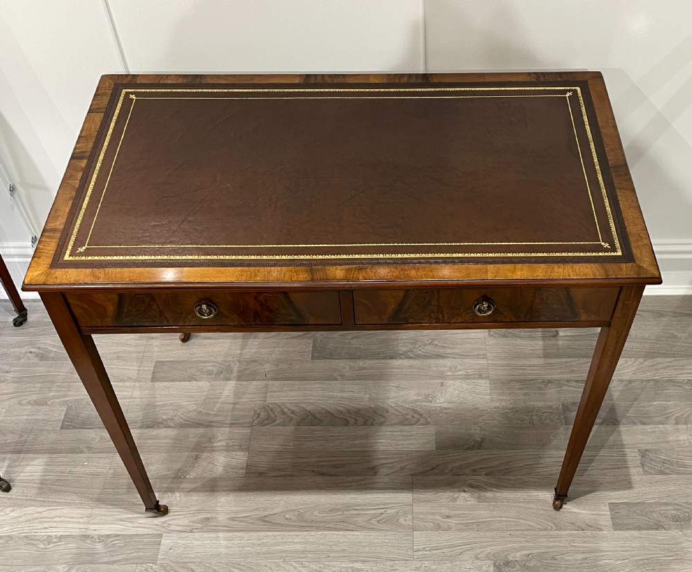 Antique Edwardian Burr Walnut Writing Table View III