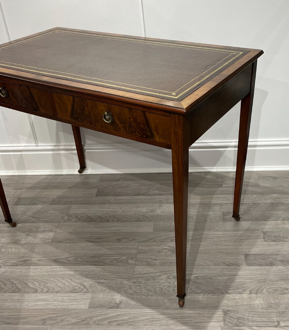 Antique Edwardian Burr Walnut Writing Table View VII