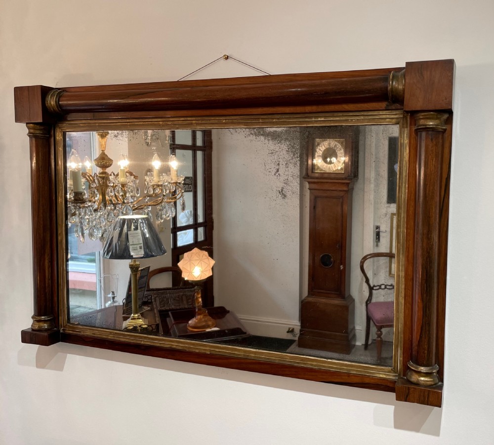 Regency Rosewood Overmantle Mirror