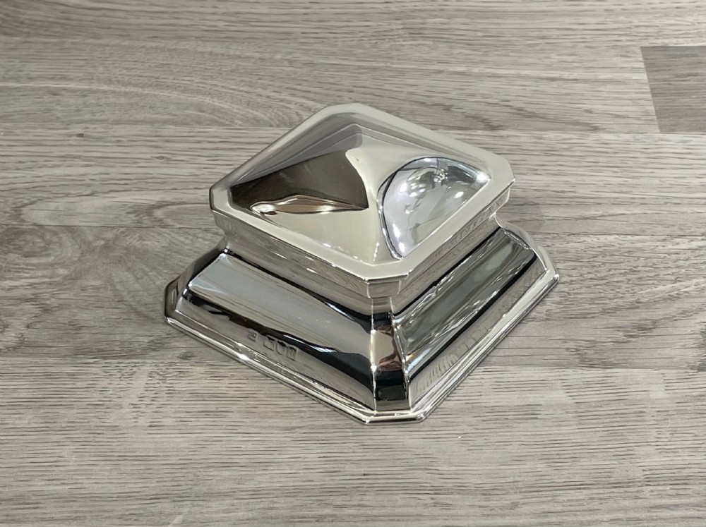 Quality Victorian Silver Inkwell by Hukin & Heath