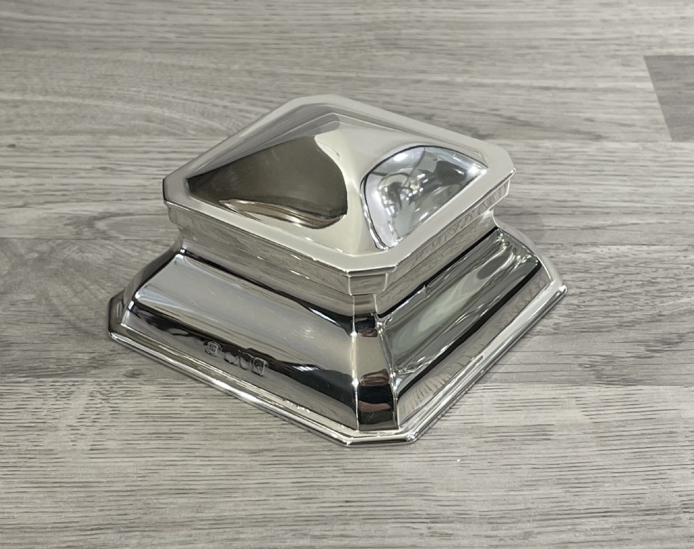 Quality Victorian Silver Inkwell by Hukin & Heath View II