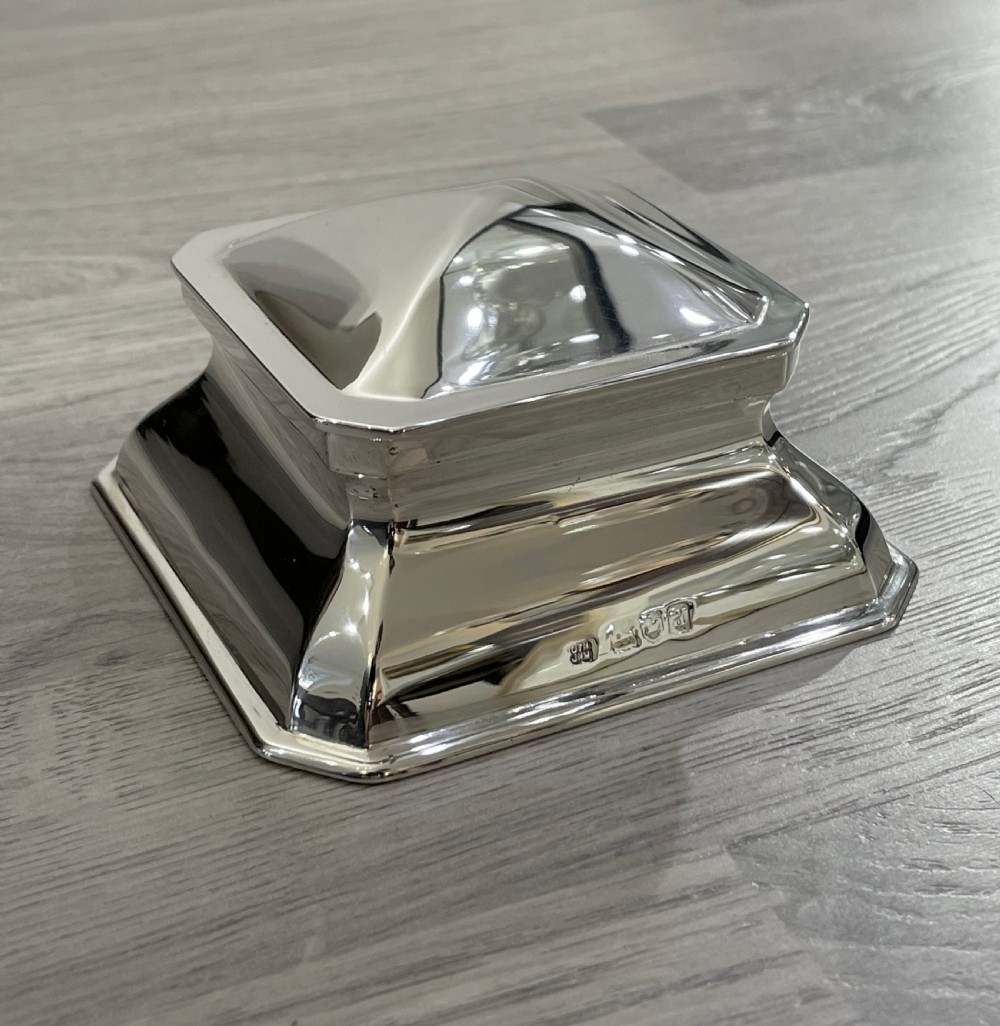 Quality Victorian Silver Inkwell by Hukin & Heath View V