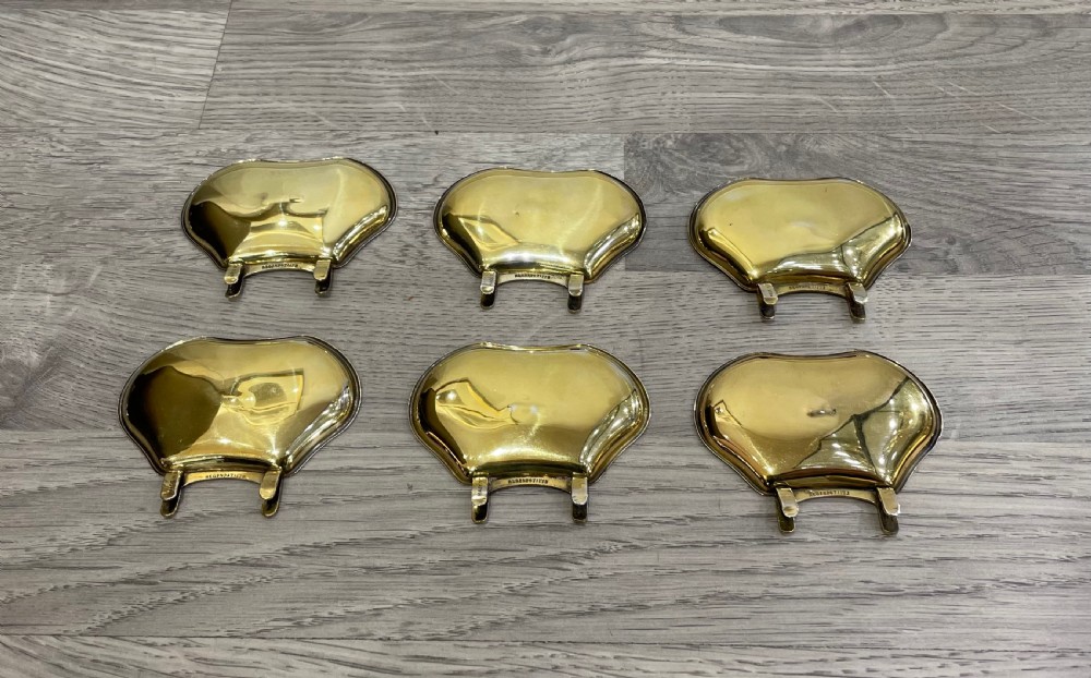 Rare Set of Six George V Silver Gilt Pip Trays View III