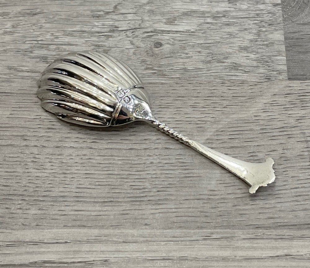 Victorian Silver Caddy Spoon, Onslow Pattern View III