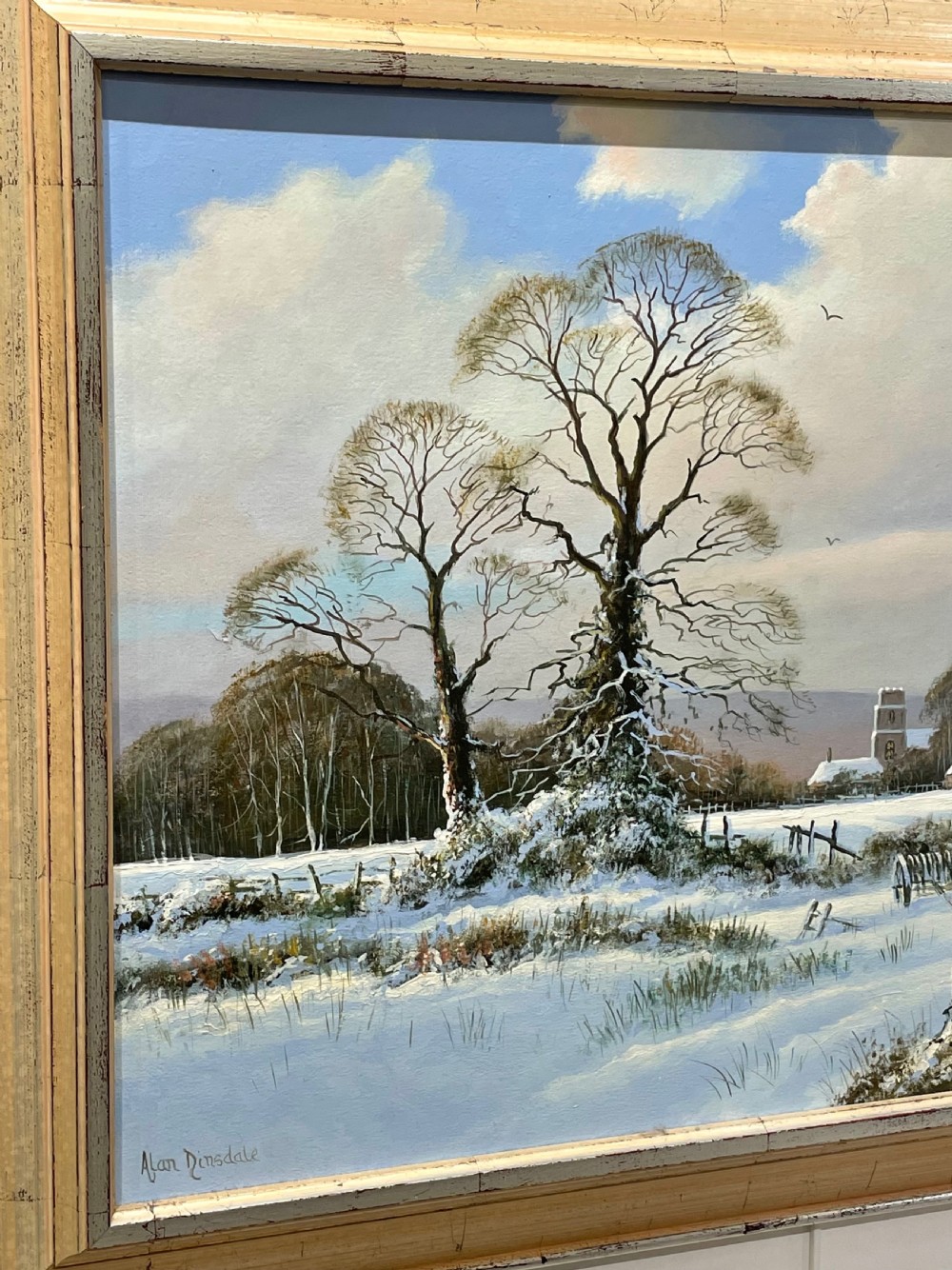 Rural Snow Landscape, Oil on Canvas by Alan Dinsdale  View IV