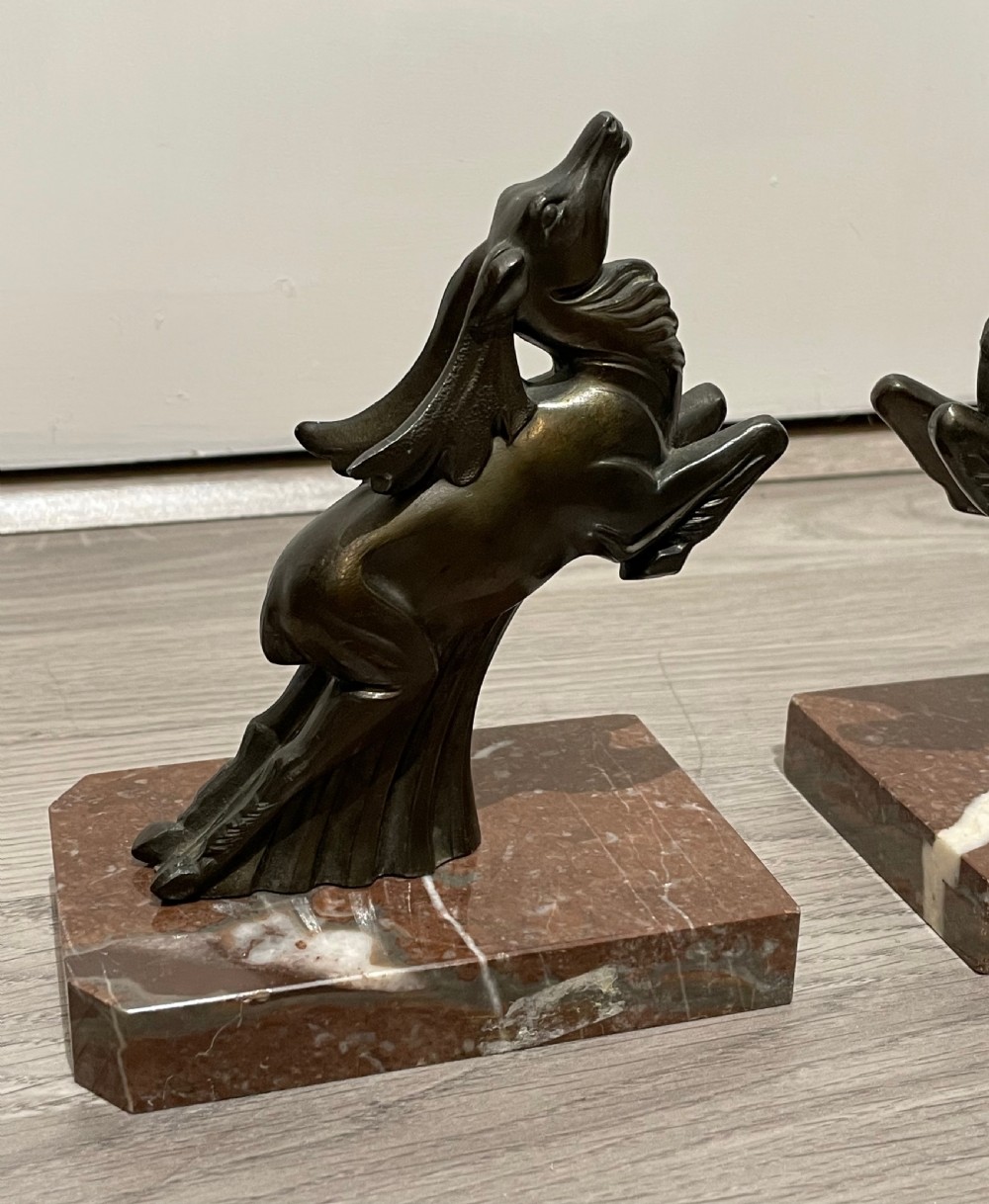 Art Deco Spelter Stag Bookends by Franjou View VII