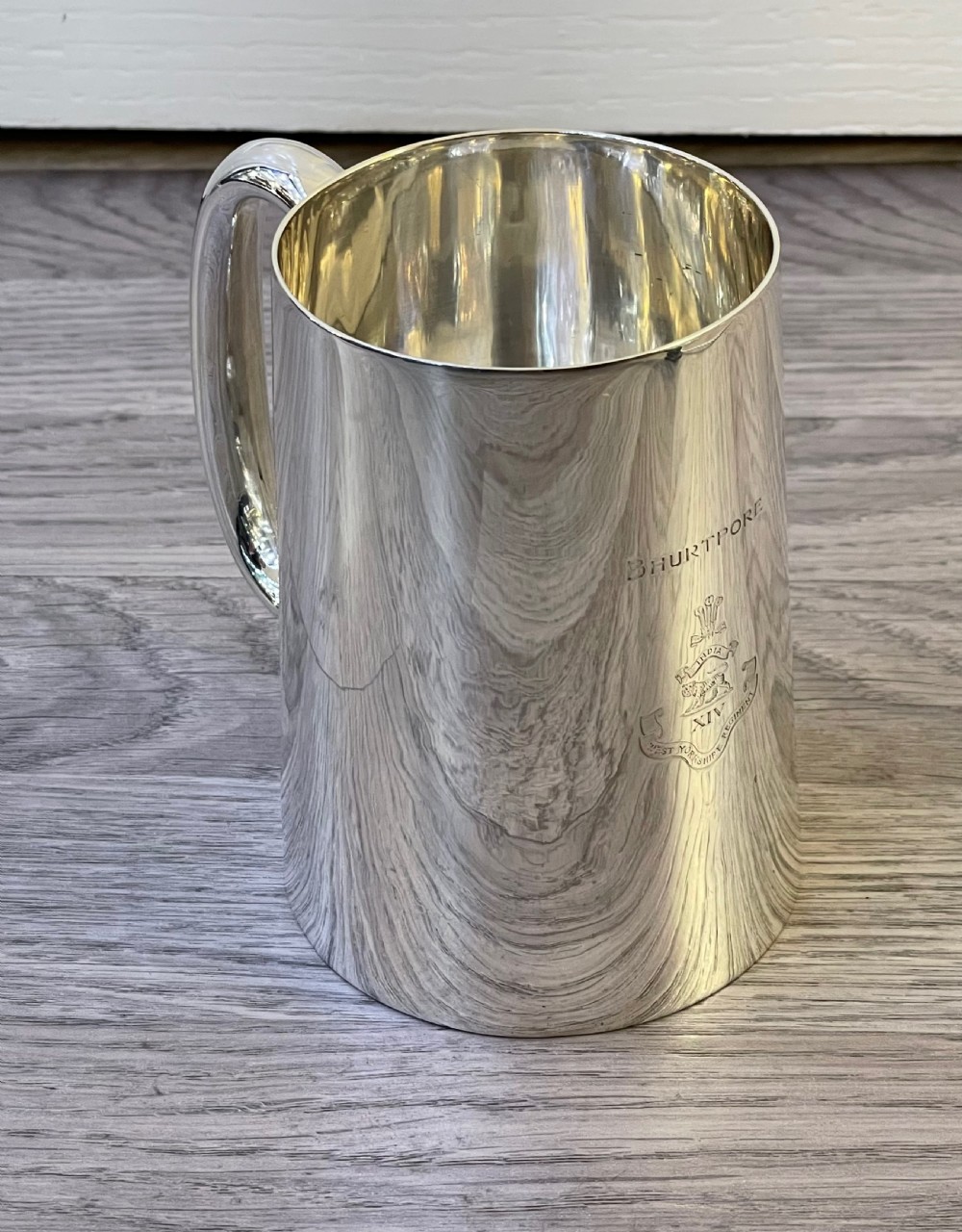 George V Solid Silver Pint Tankard, 1934 View V