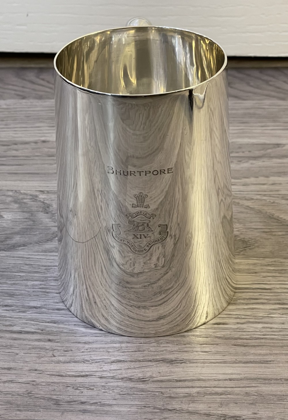 George V Solid Silver Pint Tankard, 1934 View VI