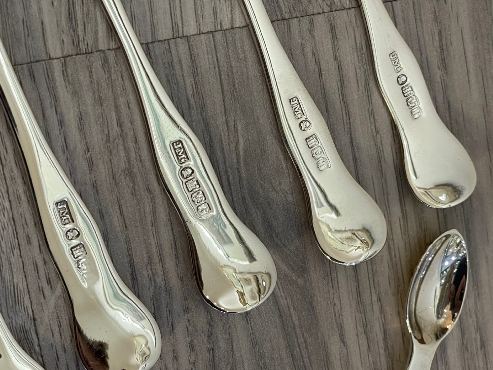 Rare Set of George IV Scottish Silver Spoons & Tongs, James McKay and Andrew Wilkie View XI