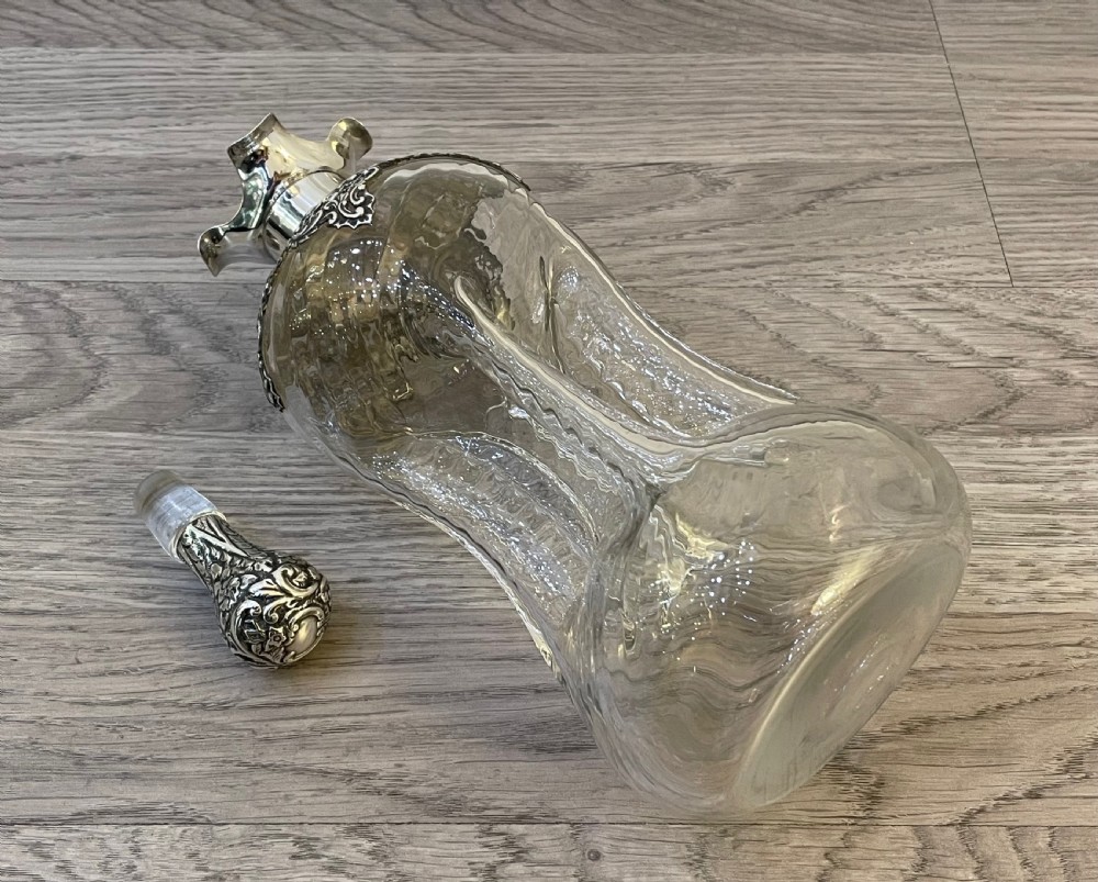 Quality Edwardian Glass & Silver Glug Glug Decanter, 1905 View VII