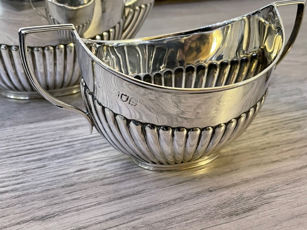 Victorian Silver Three Piece Bachelors Tea Set, 1896 View VI