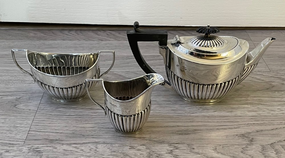 Victorian Silver Three Piece Bachelors Tea Set, 1896 View VIII