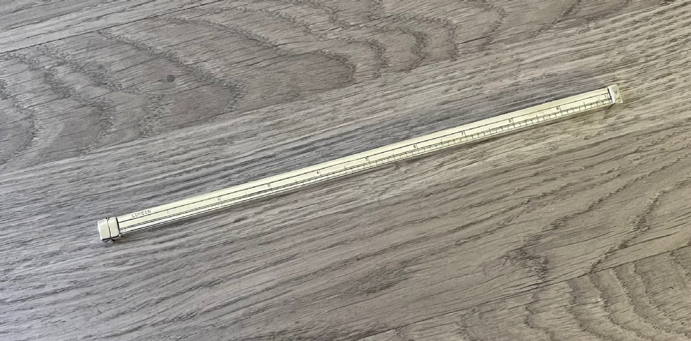 Rare Late Victorian Solid Silver 10 inch Ruler Pencil Case by Cohen and Charles, Chester 1900 View II