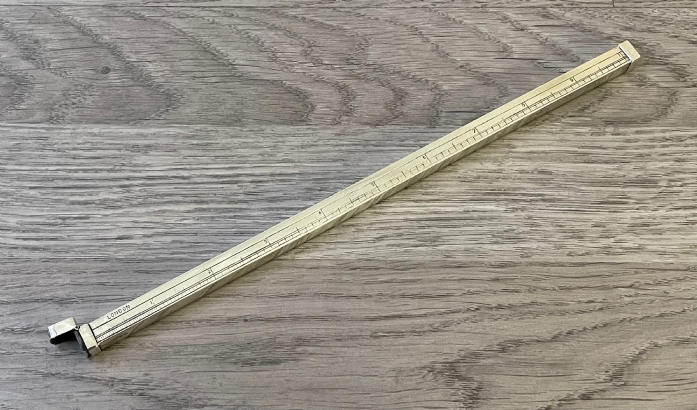 Rare Late Victorian Solid Silver 10 inch Ruler Pencil Case by Cohen and Charles, Chester 1900 View V