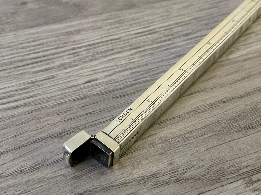 Rare Late Victorian Solid Silver 10 inch Ruler Pencil Case by Cohen and Charles, Chester 1900 View VI