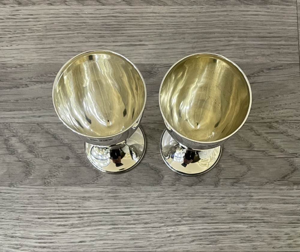 Pair of Edwardian Solid Silver Goblets View V