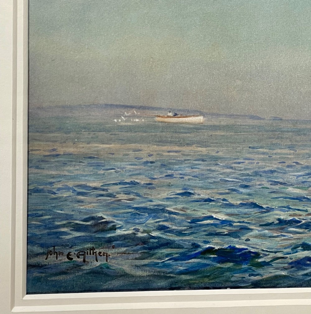 John Ernest Aitken (1881 - 1957) Marine Watercolour, Port St Mary, Isle of Man View III