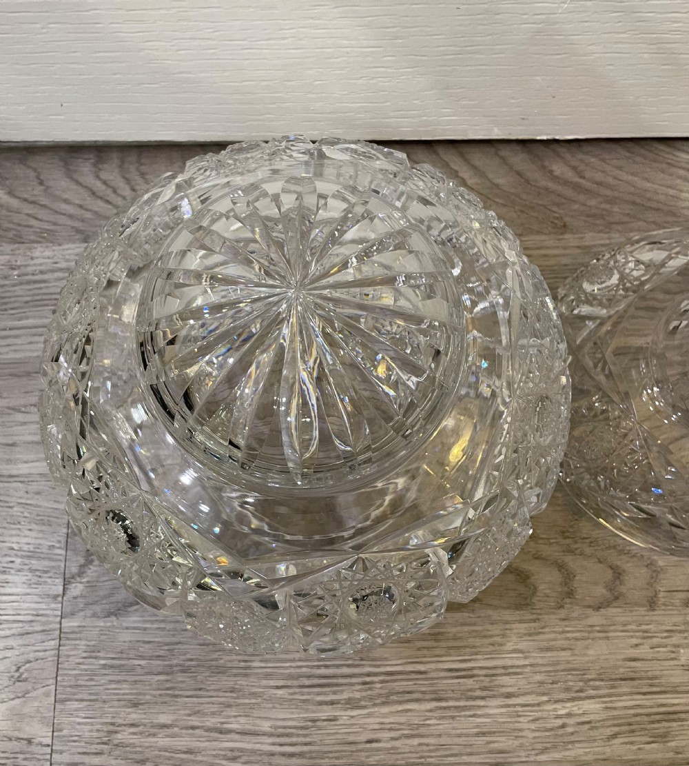 Quality 1930s Single Bulb Cut Glass Mushroom Lamp View IX
