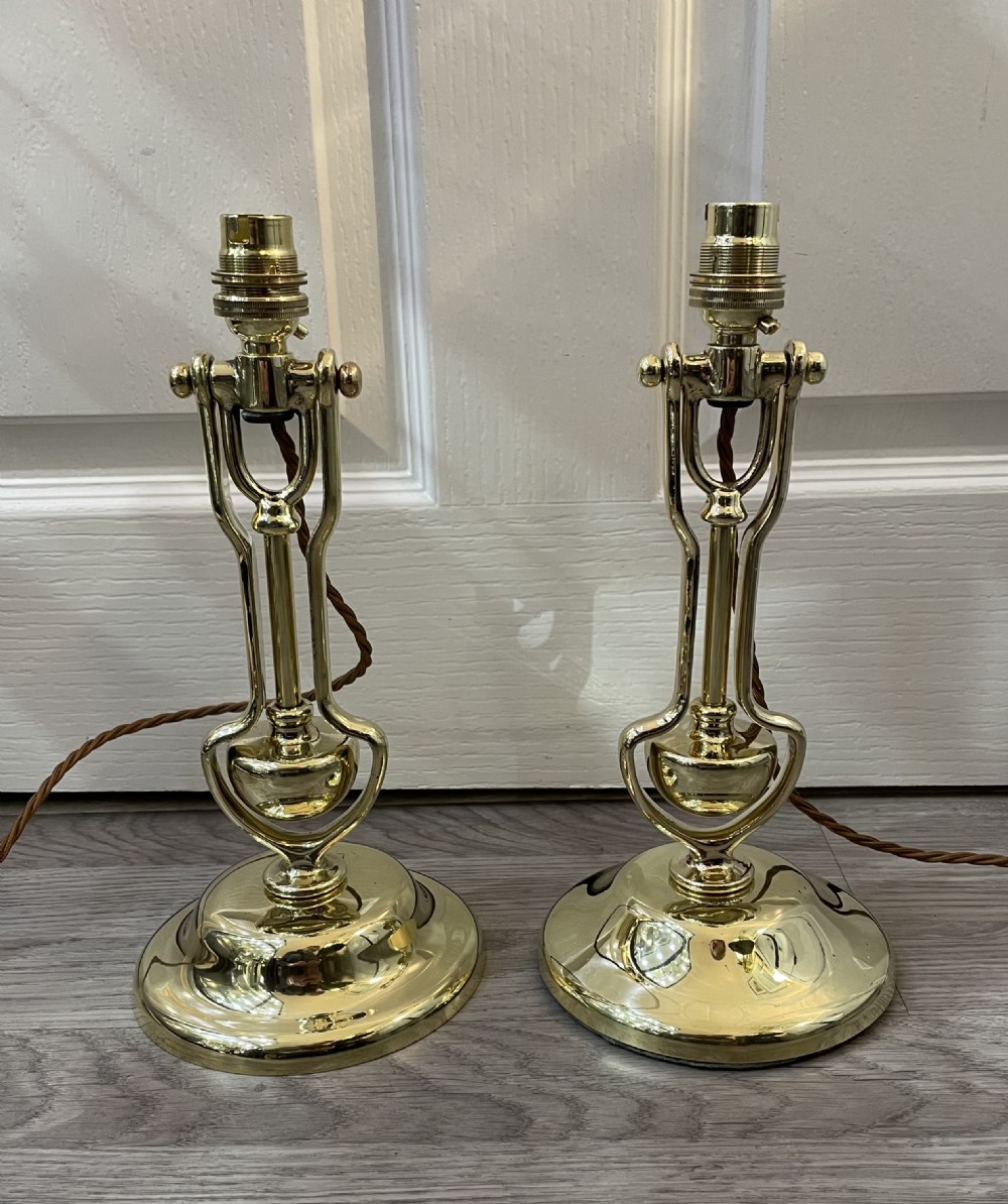 Good Pair of Solid Brass Gimbal Lamps