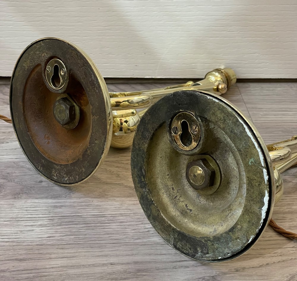 Good Pair of Solid Brass Gimbal Lamps View VI