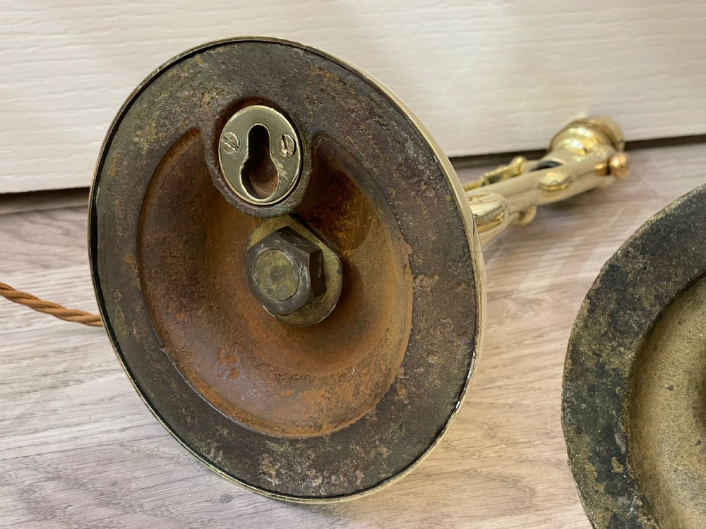 Good Pair of Solid Brass Gimbal Lamps View VII