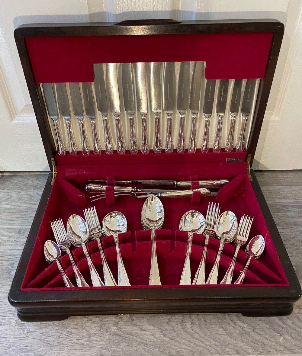 Solid Silver Canteen for Eight Persons, by Walker & Hall