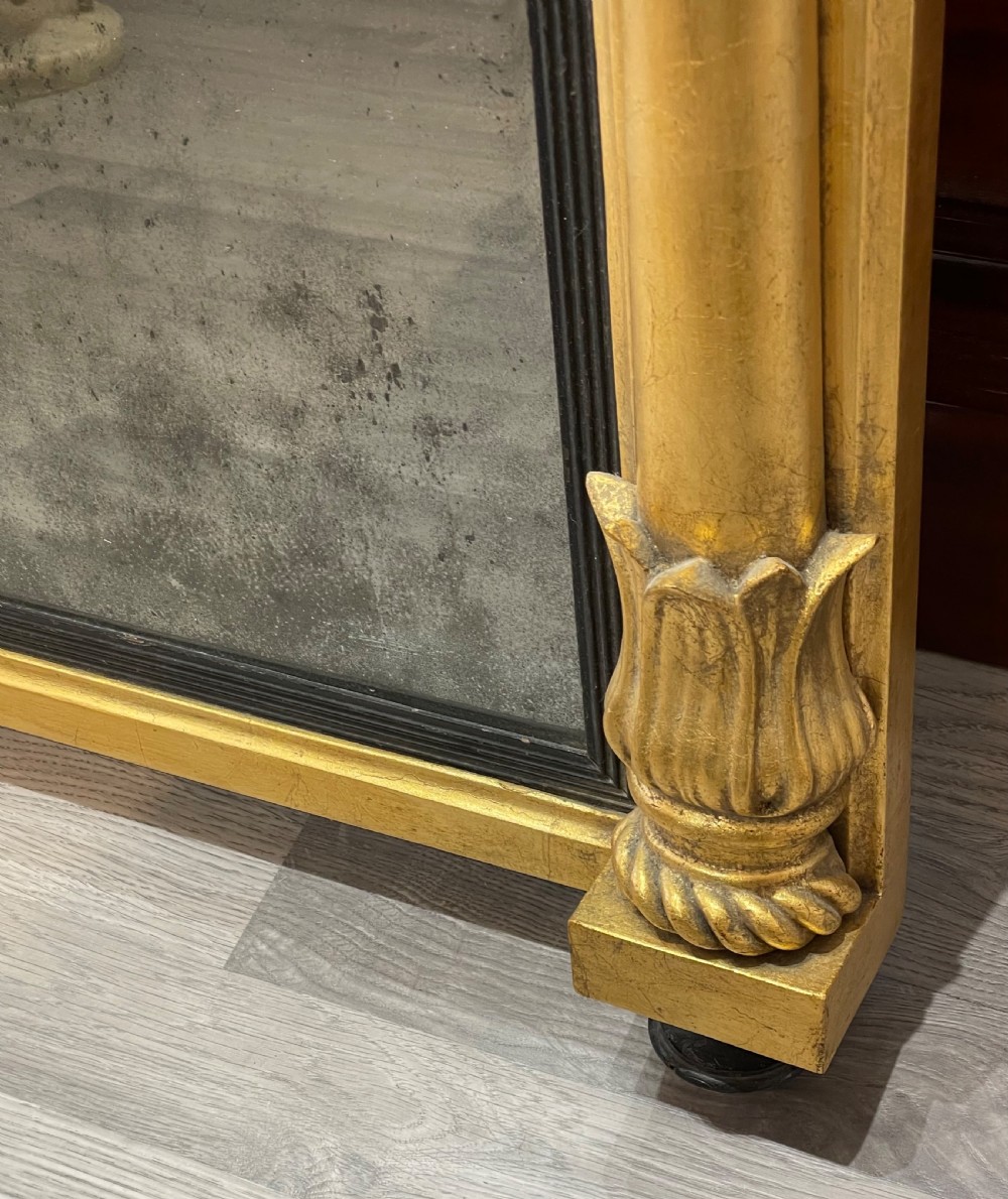 Regency Gilt Wood Over Mantle Mirror View III