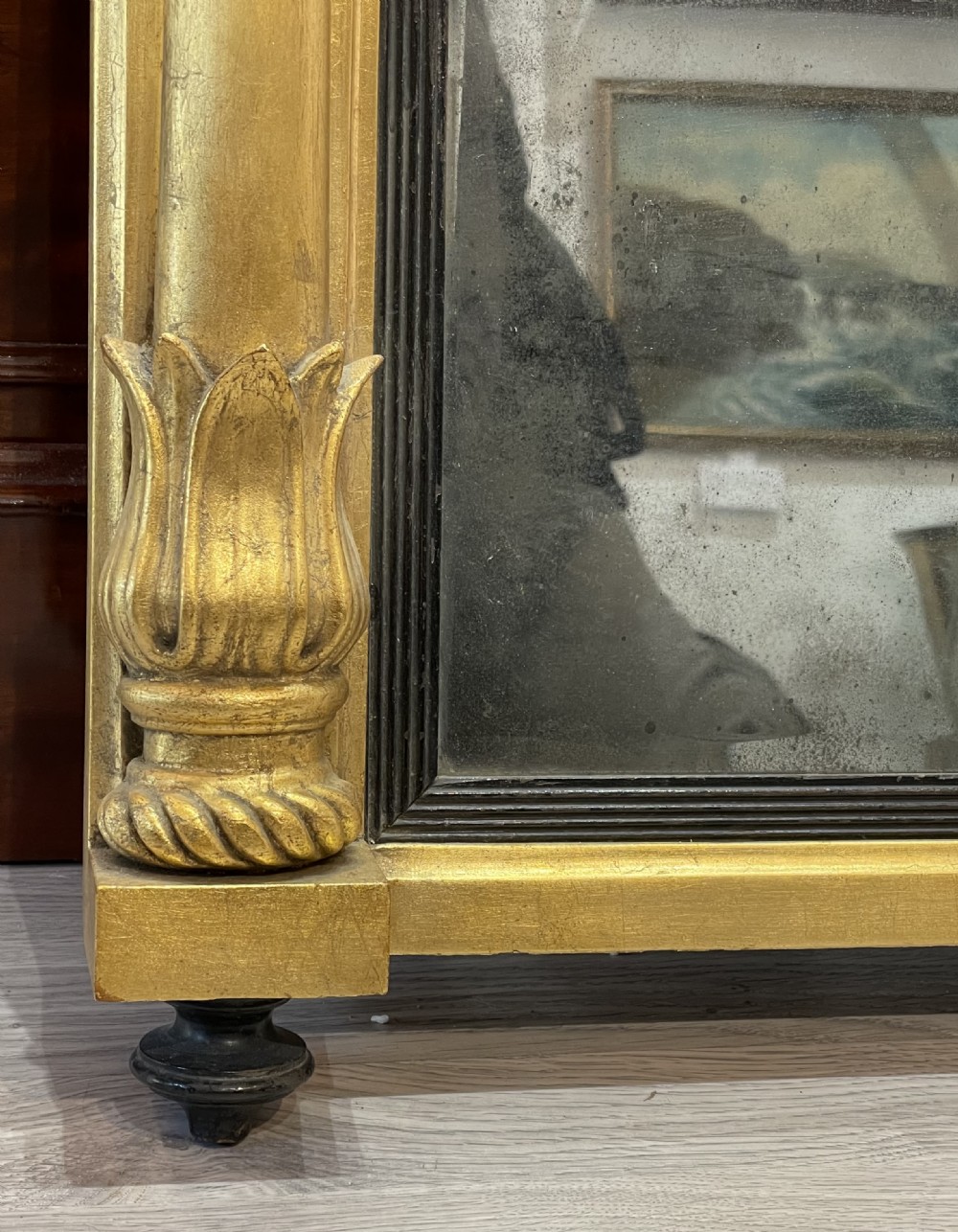 Regency Gilt Wood Over Mantle Mirror View IV