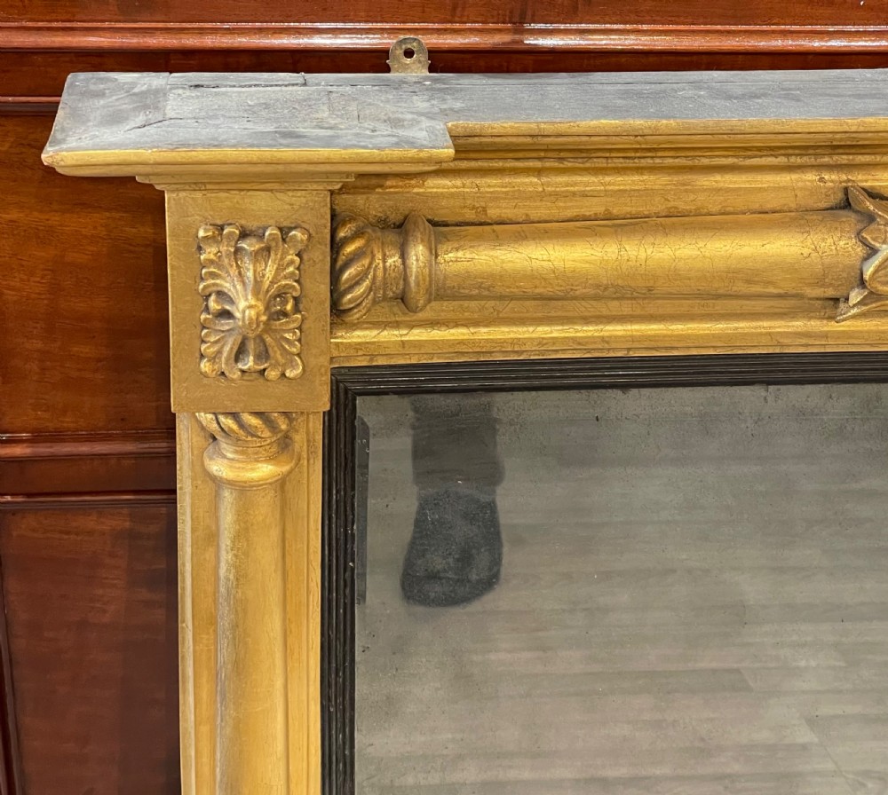 Regency Gilt Wood Over Mantle Mirror View V