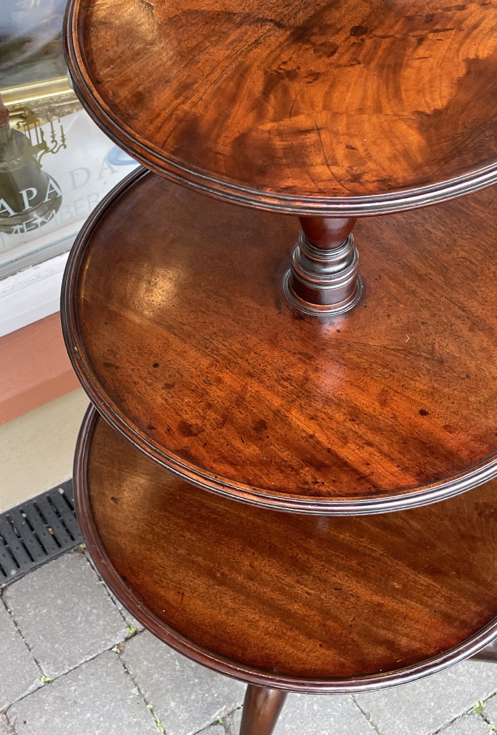 Georgian Mahogany Dumb Waiter Serving Table View V